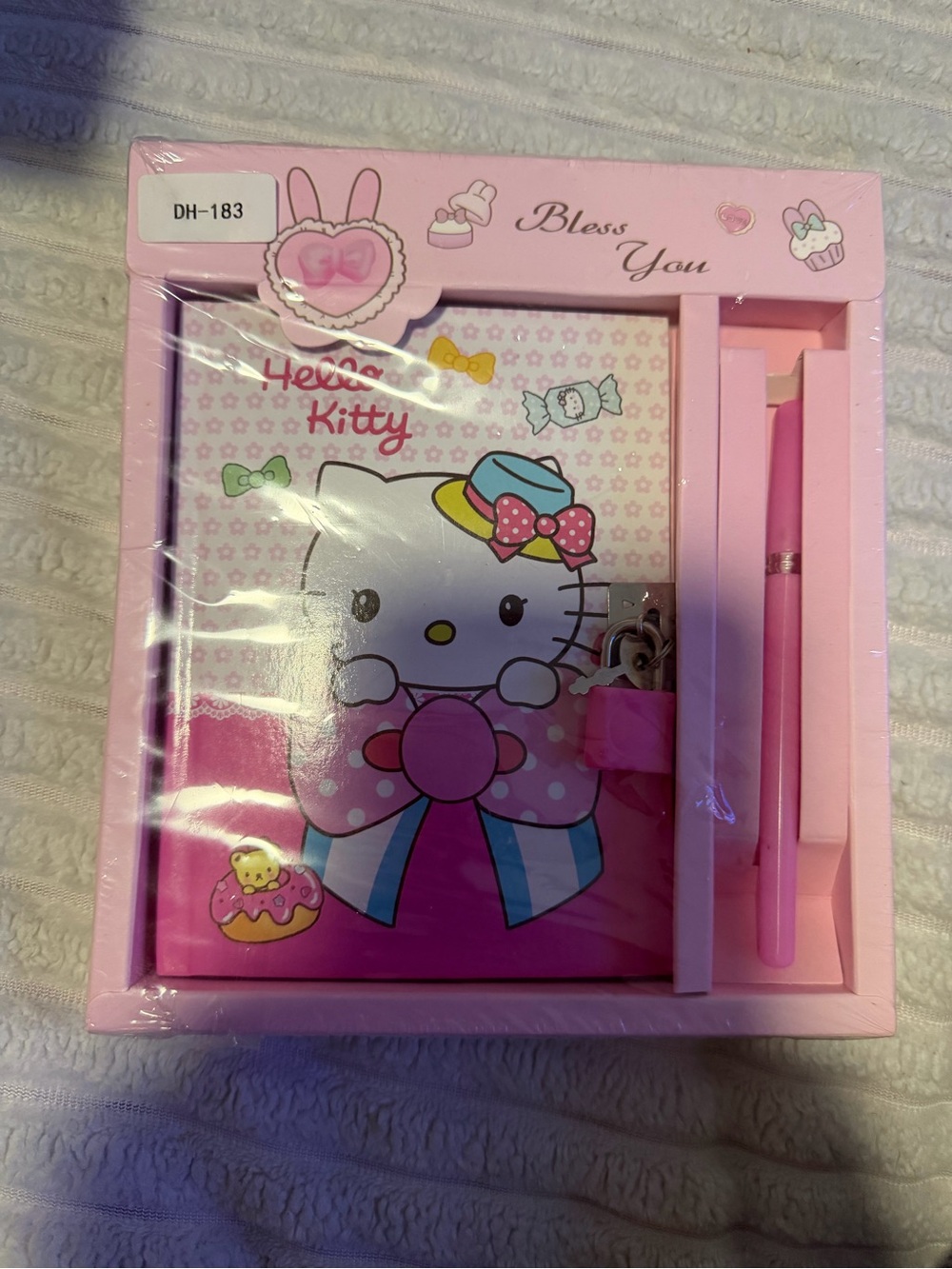 Hello Kitty Pink Kids Notebook Set with Pen